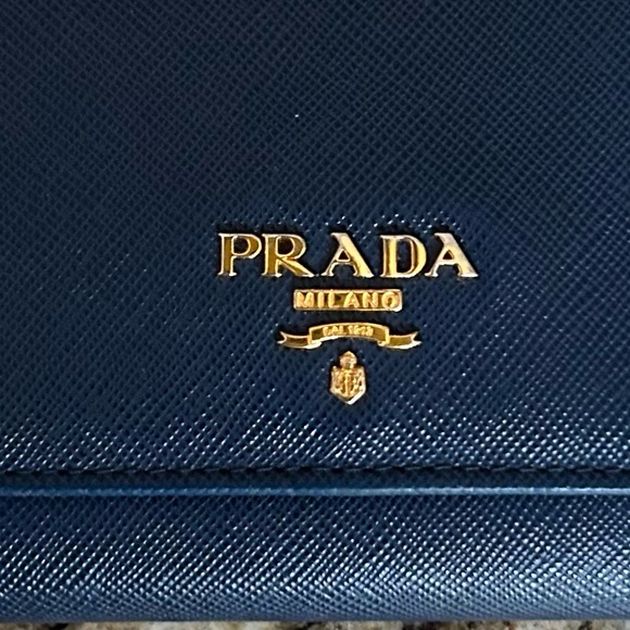 Prada blue multicolor continental long wallet in Saffiano leather - Picture 16 of 16